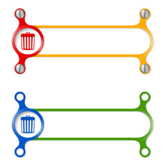 vector abstract colored frame and trashcan