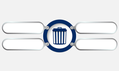 four metal frame for your text and trashcan