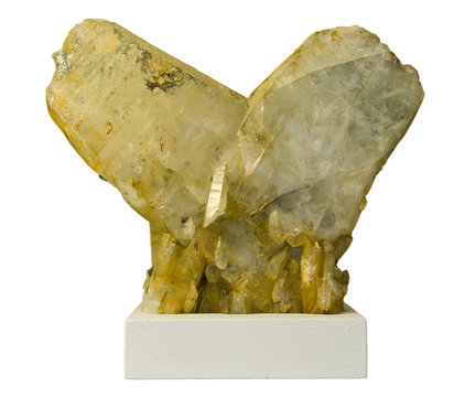 Huge quartz crystals from Brazil. "Japan Twin" configuration.