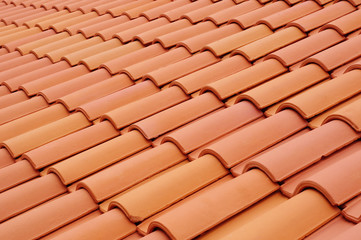 New roof with ceramic tiles - obrazy, fototapety, plakaty