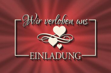 Naklejka premium Wir verloben uns - Retro - 3D