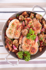 grilled meat and vegetable