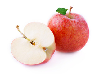 Ripe apple on a white.