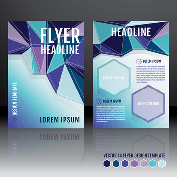 Vector brochure flyer template design with geometric triangular