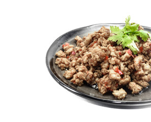 Fried pork with yellow curry paste