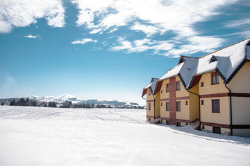 Fototapeta na wymiar Luxurious house at winter