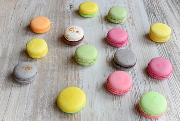 Colorful macaroons background