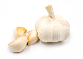 Garlics isolated on white