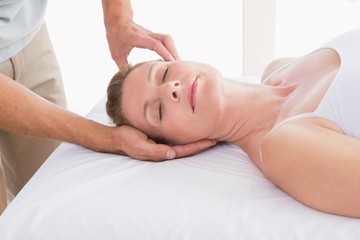 Fototapeta na wymiar Woman receiving neck massage