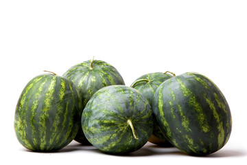 Watermelons. Group of sweet watermelon isolated on white.