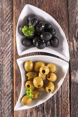 green and black olives