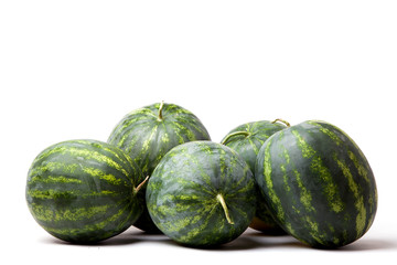 Watermelons. Group of sweet watermelon isolated on white.