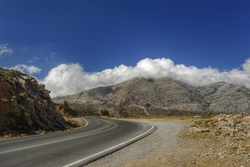 Crete. Lonely road