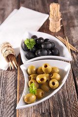 green and black olives