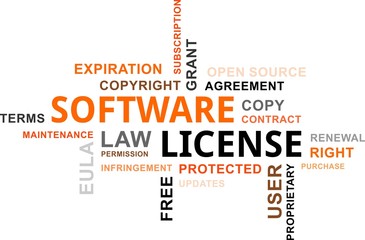 word cloud - software license