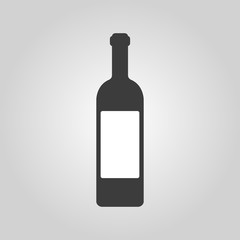The wine icon. Bottle symbol. Flat
