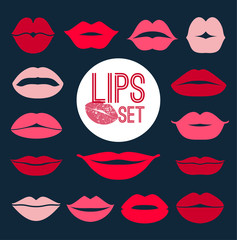 Lips set. design element.