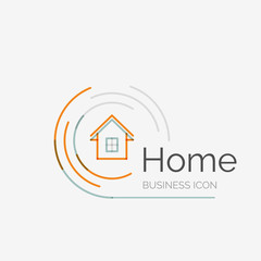 Thin line neat design logo, home idea