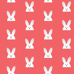 Happy Easter Rabbit Bunny Pink Seamless Background