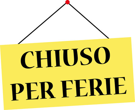 illustrazione Cartello Chiuso per ferie