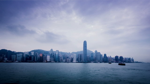  The amazing view of Victoria Harbour in Hong Kong,China 
