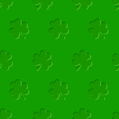 Fototapeta premium St. Patrick's day vector seamless background with shamrock.