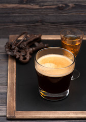 espresso coffee with cognac