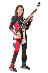Fototapeta premium Woman training sport shooting 