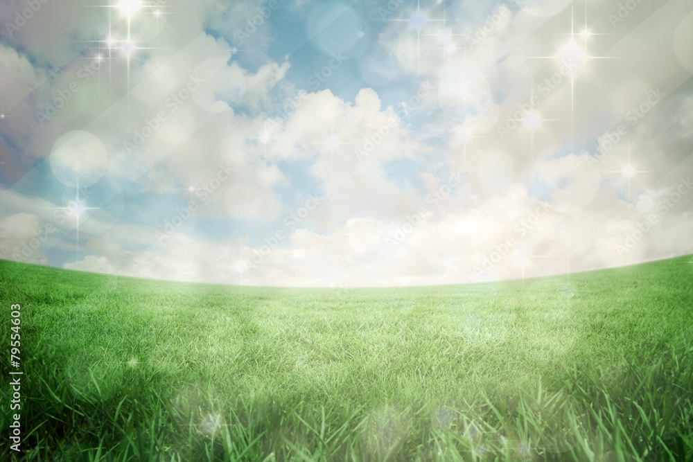 Aufkleber Composite image of light design shimmering on green