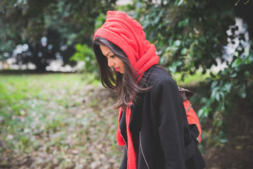 young beautiful indian woman at the park