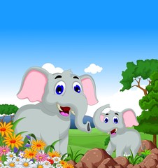 funny elephant cartoon family