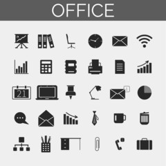 Business and office icons set. Trendy line icons for web and