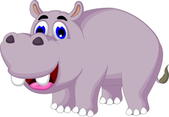funny hippo cartoon posing