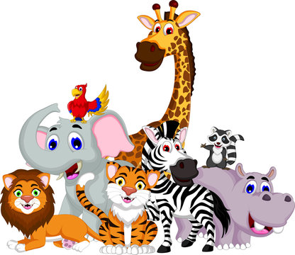 funny animal cartoon collection Stock Vector | Adobe Stock