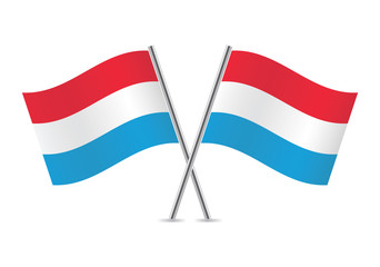Luxembourg flags. Vector illustration.