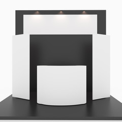 Blank black trade show booth