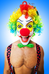 Funny clown isolated on white