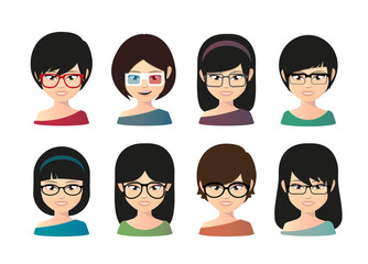 Female asian avatar wearing glasses