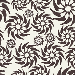 Vector seamless pattern. Black and white abstract background.