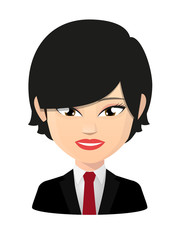 Female asian avatar wearing suit