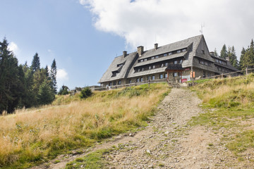Mountain shelter on the top of Turbacz Mountain, Poland © Marcin Michalczyk