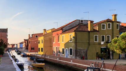 Naklejka na ściany i meble Colorful Houses of Burano in the lagoon of Venice, Italy