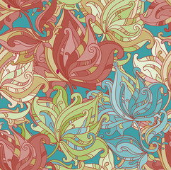 Seamless vector pattern with  floral ornament