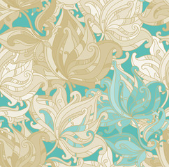 Seamless vector pattern with  floral ornament