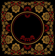 background of floral pattern with traditional russian flower