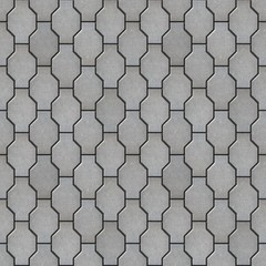 Gray Wavy Paving Slabs. Seamless Tileable Texture.