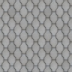 Gray Wavy Paving Slabs. Seamless Tileable Texture.