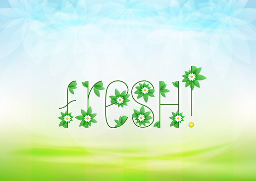 fresh text message with daisy blossoms on green landscape