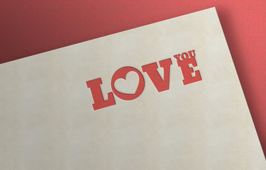 Love You - Herz - Liebesbrief