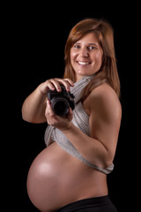 Fototapeta premium Close view of a expecting pregnant woman 